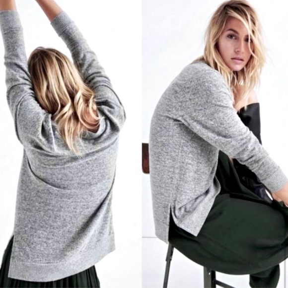 Lucky Brand Cozy Soft Cloud Knit Gray V-neck Sweater Size Large - Picture 8 of 10